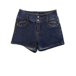 Jean 9‎ USA Juniors 14 Dark Wash Classic Denim Shorts Casual Western Cowgirl
